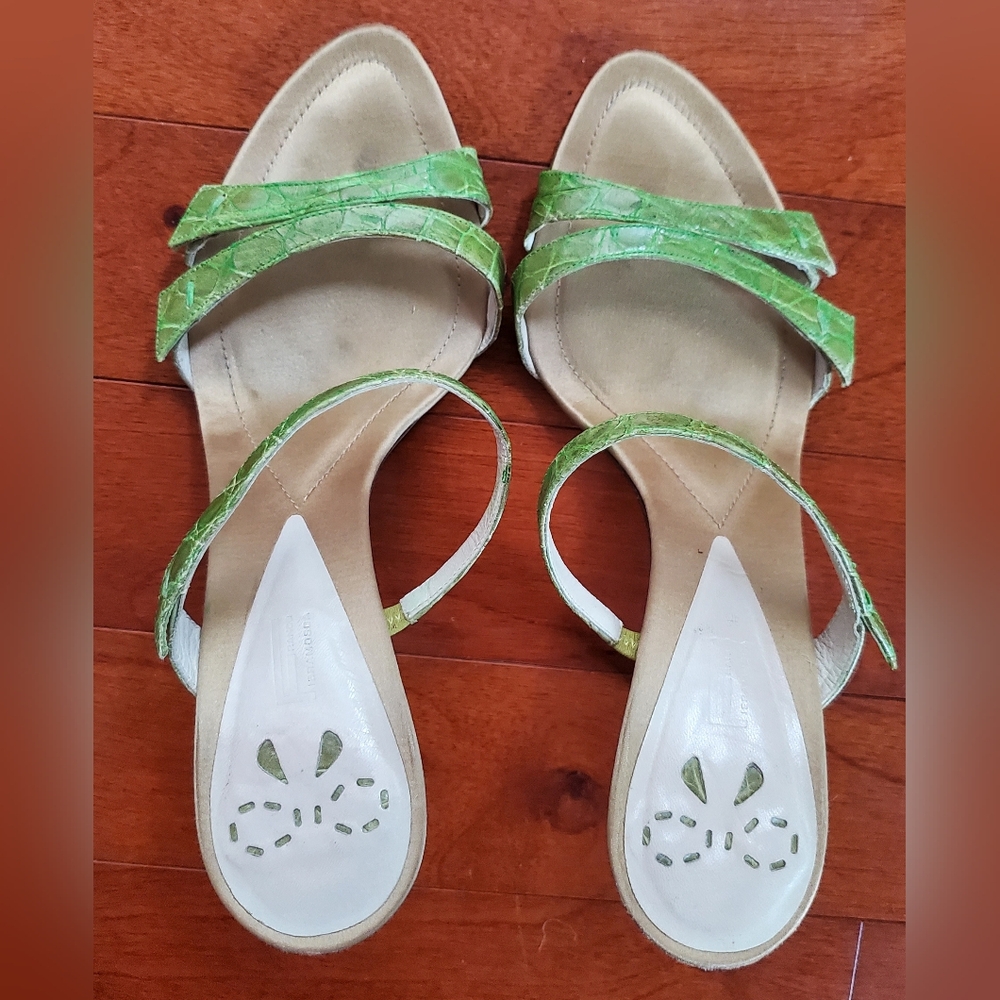 Franco Fieramosca Green Strappy Women's Heels Size US EU38 1/2 - Picture 4 of 6